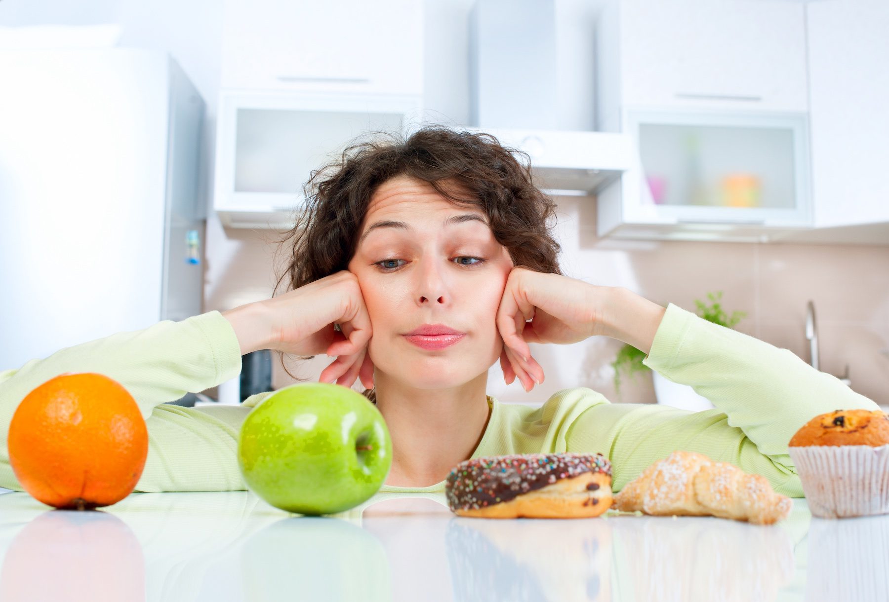 Diet.,Dieting,Concept.,Healthy,Food.,Beautiful,Young,Woman,Choosing,Between why fad diets don't work