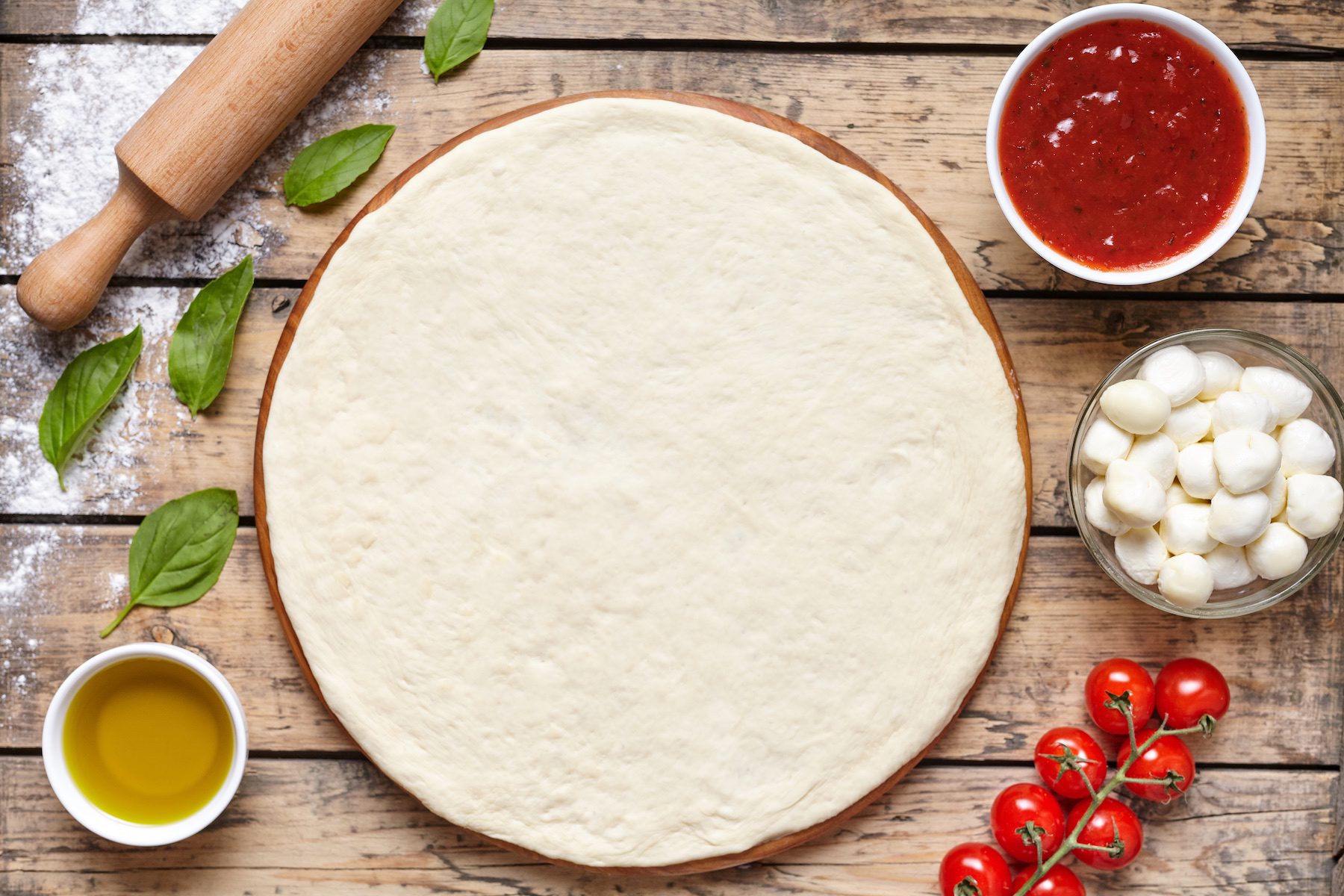 Raw,Dough,Preparation,Or,Pizza,With,Ingredient:,Tomato,Sauce,,Mozzarella, new ways with protein powder